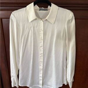 Ravello Women's 100% Silk Cream Blouse